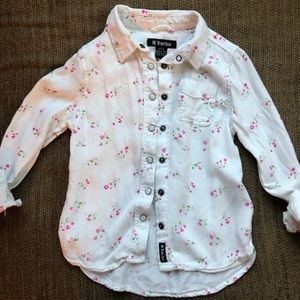 Girls button down flower shirt